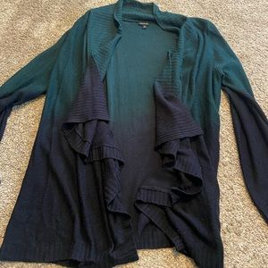 Size 2 Torrid cardigan. Green/Navy blue ombré